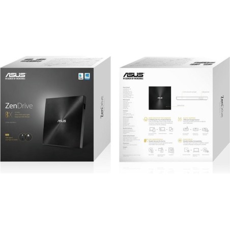 ASUS ZenDrive U9M SDRW-08U9M-U External DVD Burner - High-Speed, Portable & Reliable for All Your Media Needs!